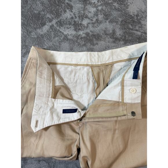 Bonobos Size 33 Linen Cotton Men‎ Pants Tan Khaki 31” Inseam Belt Formal Preppy - Picture 5 of 12